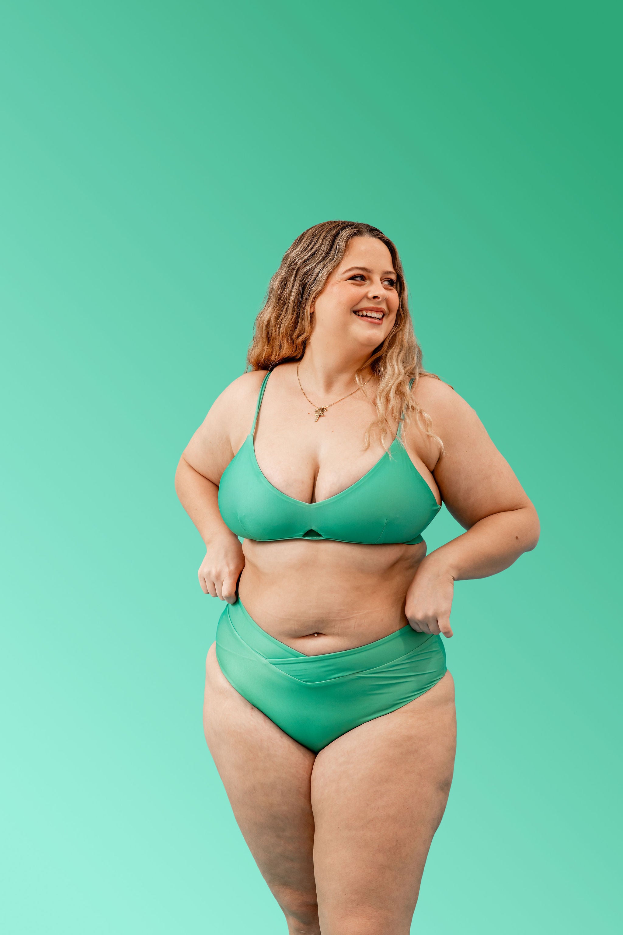 RISE Crossband High Waisted Bikini Bottoms